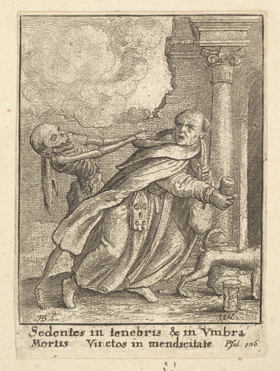 Mnich z Tańca Śmierci, 1651. autorstwa Wenceslaus Hollar