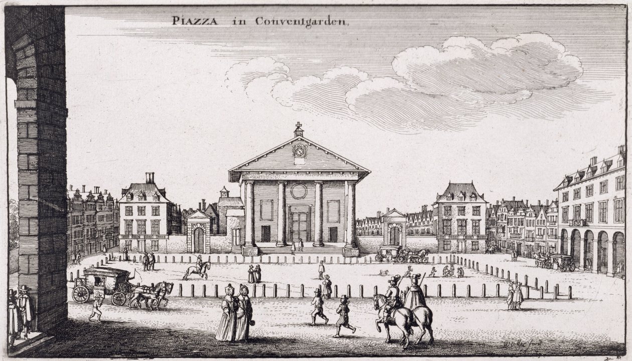 Piazza w Covent Garden, 1647 r. autorstwa Wenceslaus Hollar