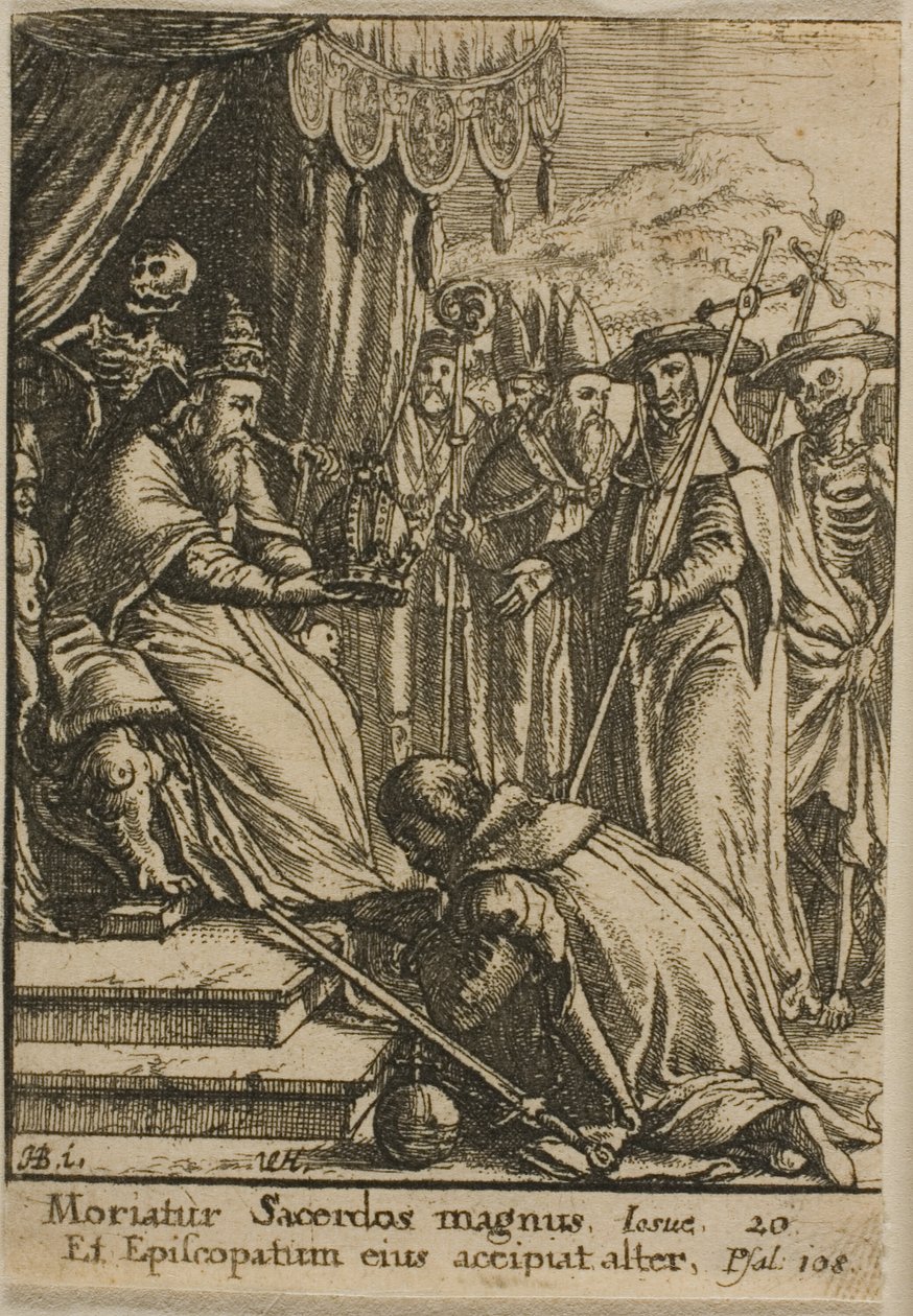Papież i śmierć autorstwa Wenceslaus Hollar