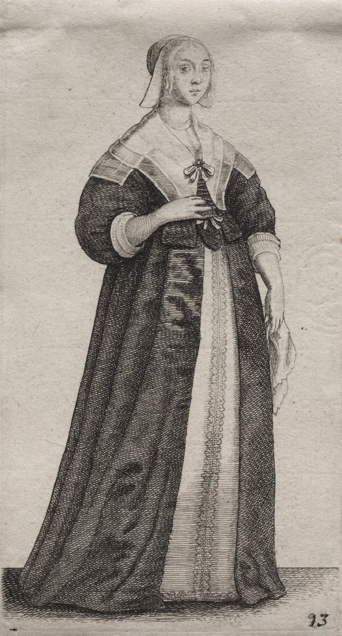 Kilka zwyczajów angielskich kobiet, od szlachty do kobiet wiejskich…, 1639. autorstwa Wenceslaus Hollar