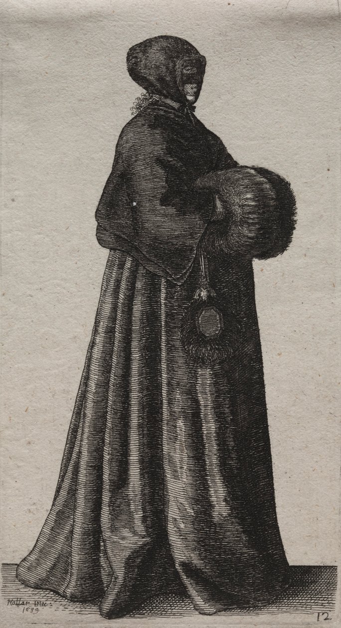 Kilka zwyczajów angielskich kobiet, od szlachty do kobiet wiejskich…, 1639. autorstwa Wenceslaus Hollar