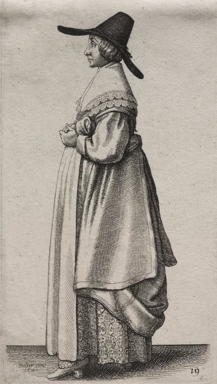 Kilka nawyków angielskich kobiet, od szlachty do kobiet wiejskich…, 1640. autorstwa Wenceslaus Hollar