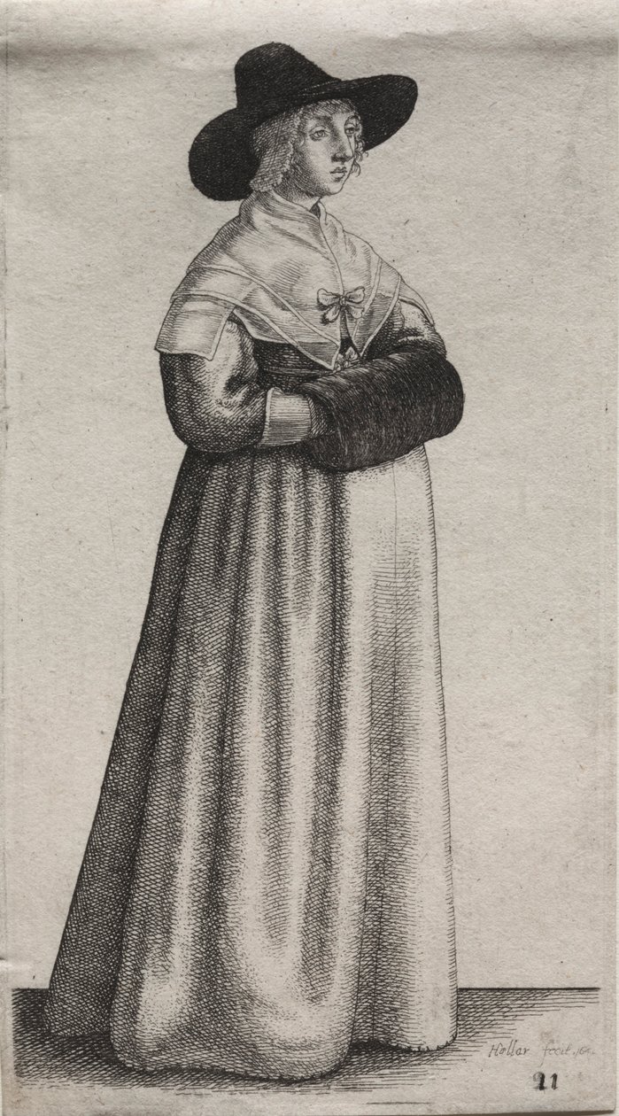 Kilka nawyków angielskich kobiet, od szlachty do kobiet wiejskich…, 1640. autorstwa Wenceslaus Hollar