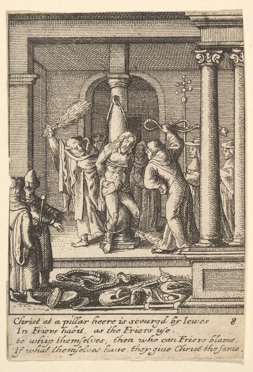 Biczowanie, 1625-77. autorstwa Wenceslaus Hollar