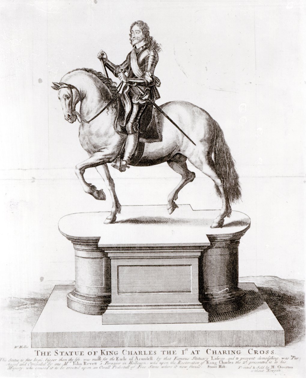 Pomnik króla Karola I na Charing Cross autorstwa Wenceslaus Hollar
