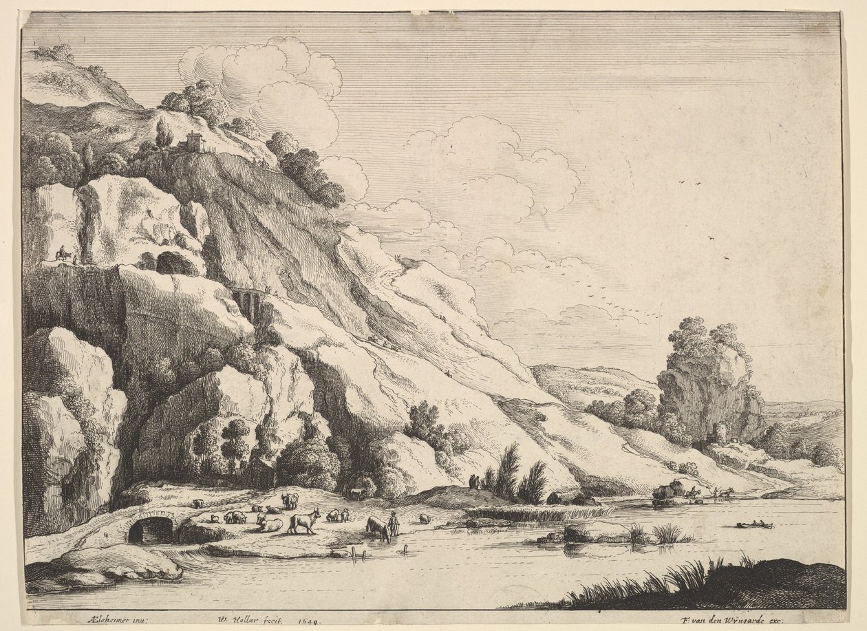 Kamienny most, 1649. autorstwa Wenceslaus Hollar