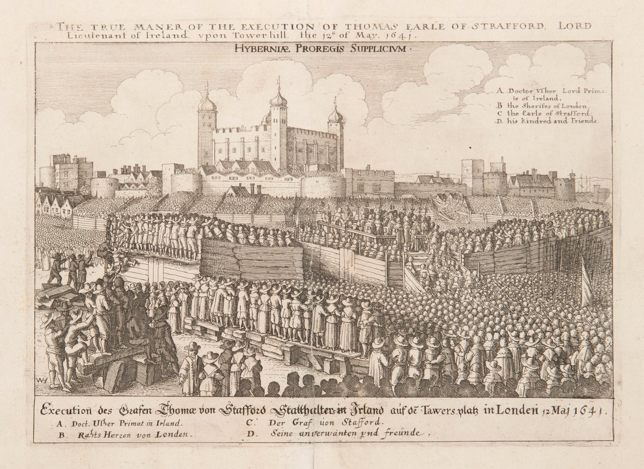 Prawdziwy sposób egzekucji Thomas Earle of Strafford, Lord Lieutenant of Ireland..., ok. 1642 autorstwa Wenceslaus Hollar