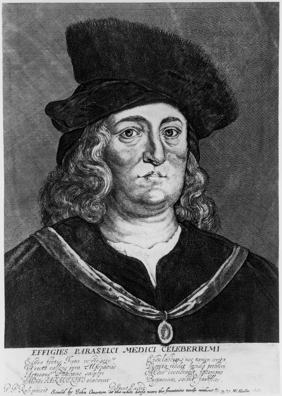 Theophrastus Bombastus von Hohenheim Paracelsus, szwajcarski alchemik i lekarz, XVI wiek. autorstwa Wenceslaus Hollar