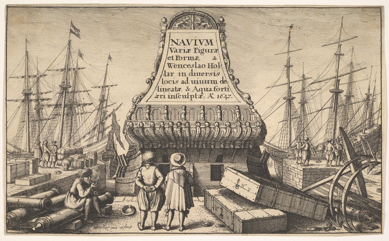 Strona tytułowa: Holenderskie statki, 1647. autorstwa Wenceslaus Hollar