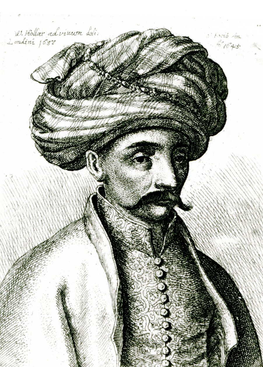 Głowa Turka, 1645 autorstwa Wenceslaus Hollar
