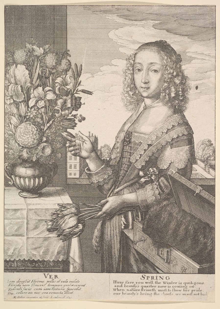 Ver - Wiosna Trzy czwarte sezonów, 1641. autorstwa Wenceslaus Hollar