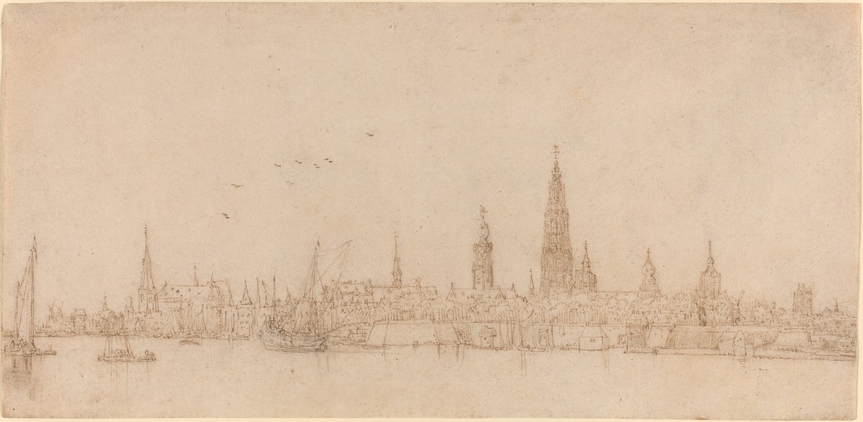 Widok na Antwerpię autorstwa Wenceslaus Hollar