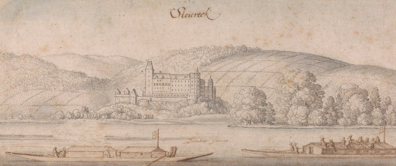 Widok na Steiereck nad Dunajem autorstwa Wenceslaus Hollar