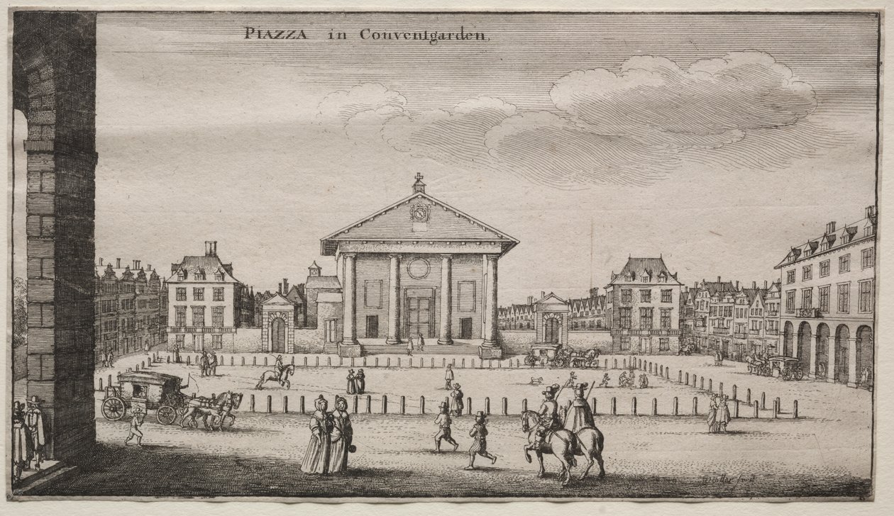 Widoki na Londyn: Piazza w Covent Garden autorstwa Wenceslaus Hollar