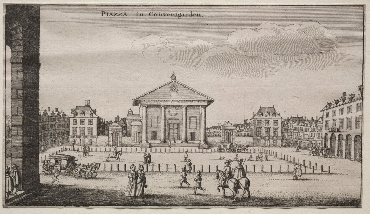 Widoki na Londyn: Piazza w Covent Garden. autorstwa Wenceslaus Hollar