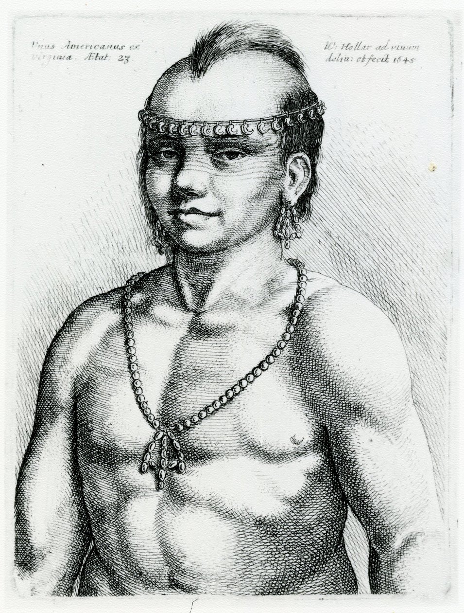 Indianin z Wirginii, 1645 autorstwa Wenceslaus Hollar