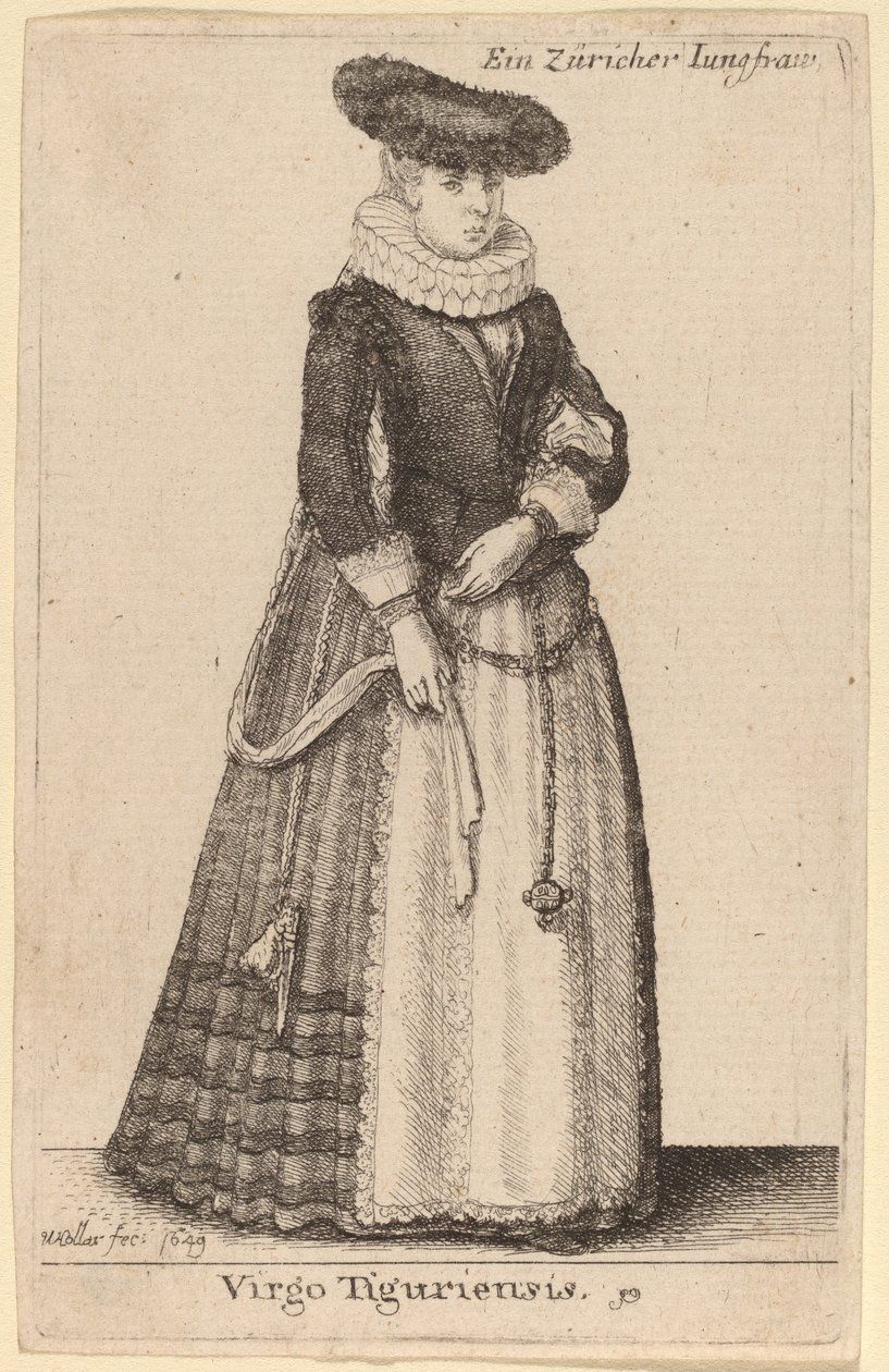 Dziewica z Tiguriensis autorstwa Wenceslaus Hollar