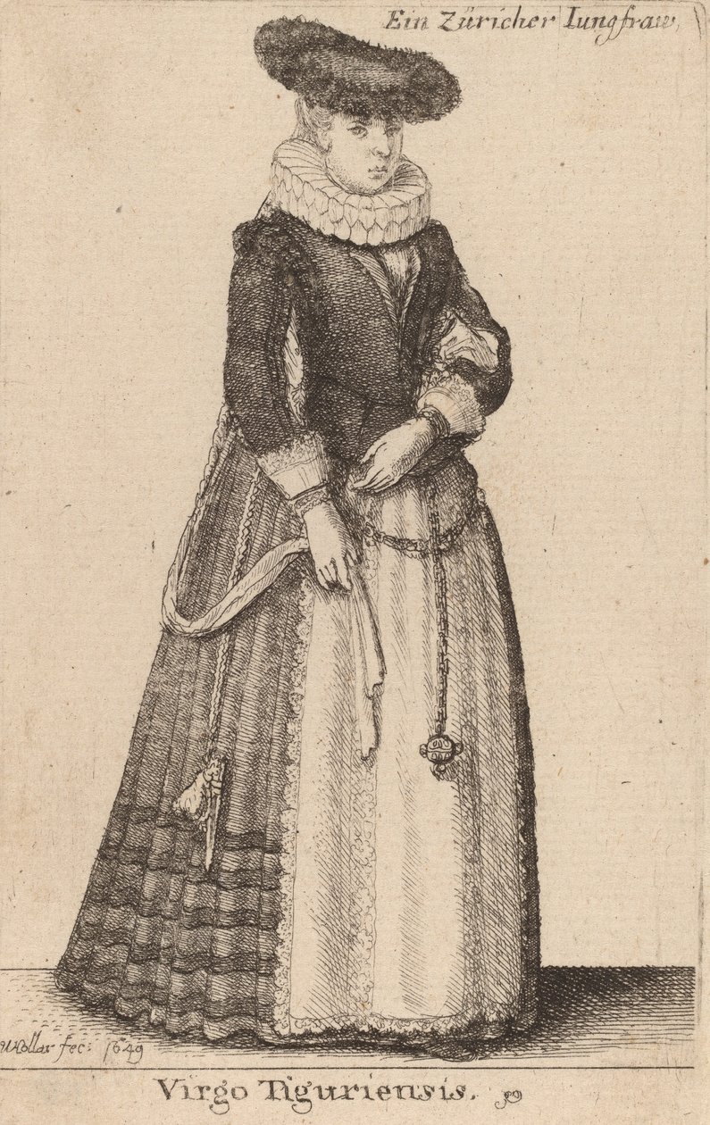 Panna Tiguriensis, 1649. autorstwa Wenceslaus Hollar