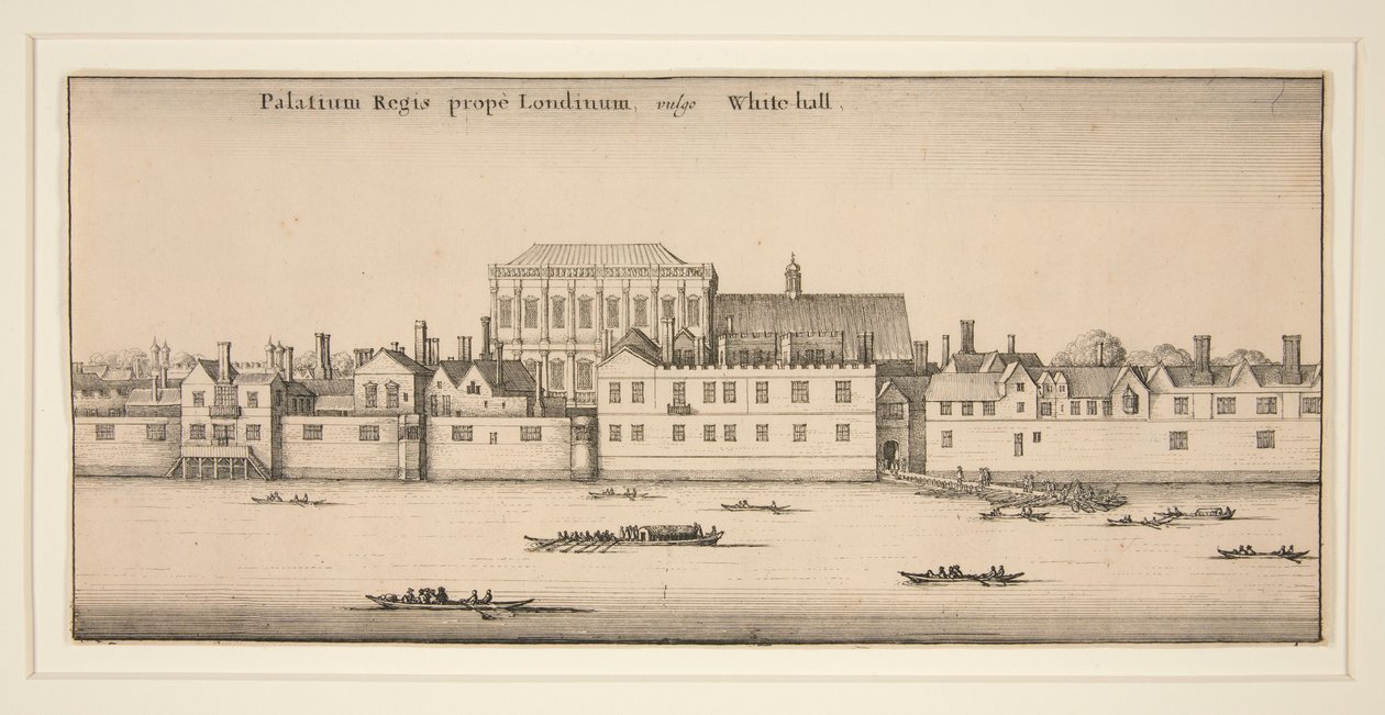 Whitehall widziane z rzeki autorstwa Wenceslaus Hollar