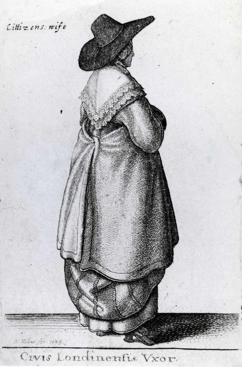 Żona obywatela Londynu, 1643 autorstwa Wenceslaus Hollar