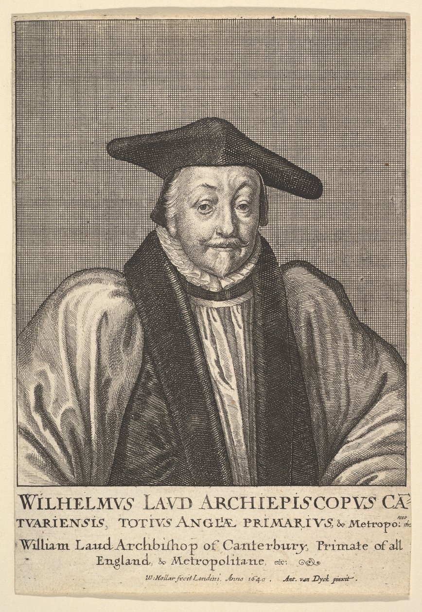William Laud, arcybiskup Canterbury, 1641. autorstwa Wenceslaus Hollar