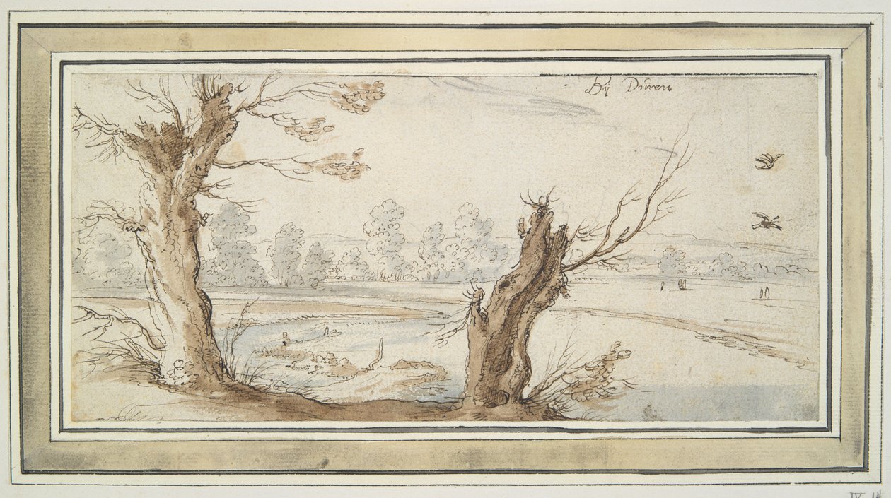 Wierzby nad rzeką Rur autorstwa Wenceslaus Hollar
