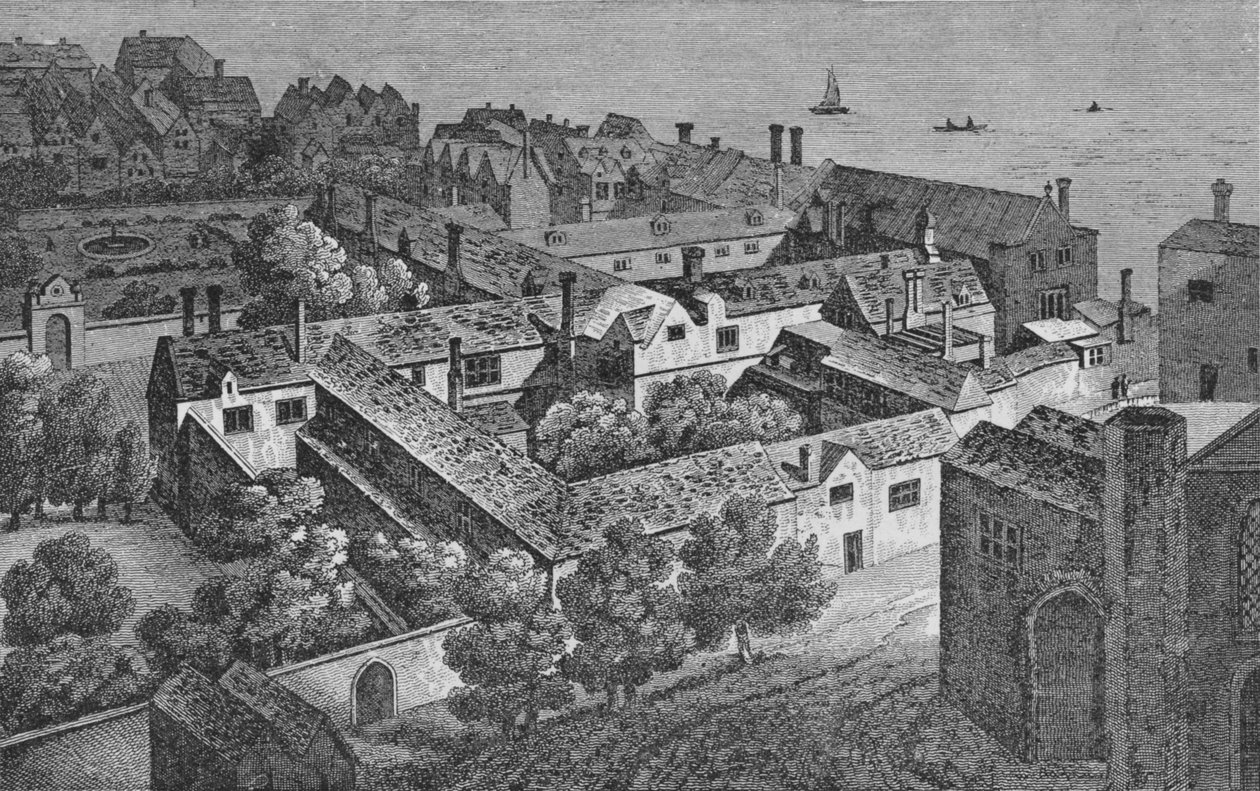 Winchester House, Southwark, ok. 1649, z wieży św. Zbawicieli, ok. 1812, 1912 autorstwa Wenceslaus Hollar