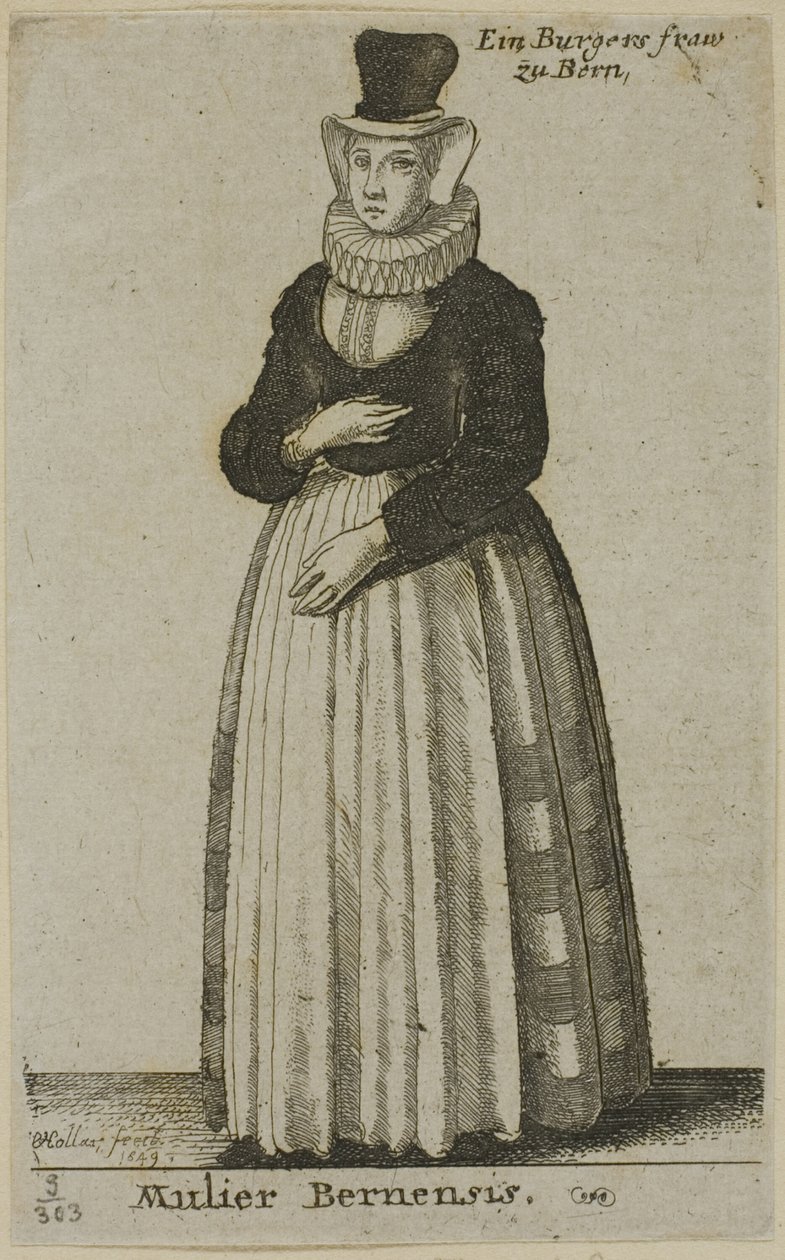 Kobieta z Berna autorstwa Wenceslaus Hollar