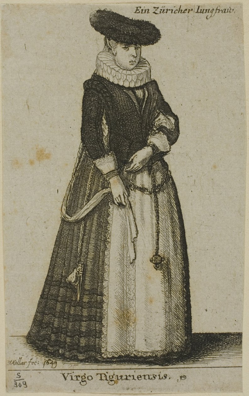 Młoda kobieta z Zurychu autorstwa Wenceslaus Hollar