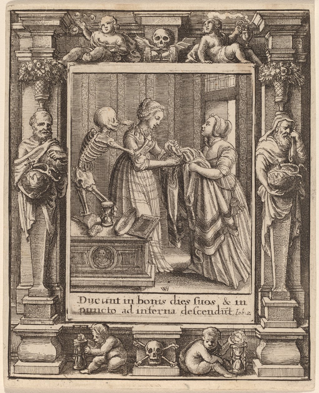 Panna młoda autorstwa Wenceslaus Hollar after Hans Holbein the Younger after Abraham van Diepenbeeck
