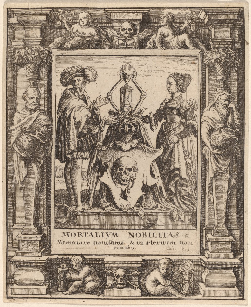 Herb śmierci autorstwa Wenceslaus Hollar after Hans Holbein the Younger after Abraham van Diepenbeeck