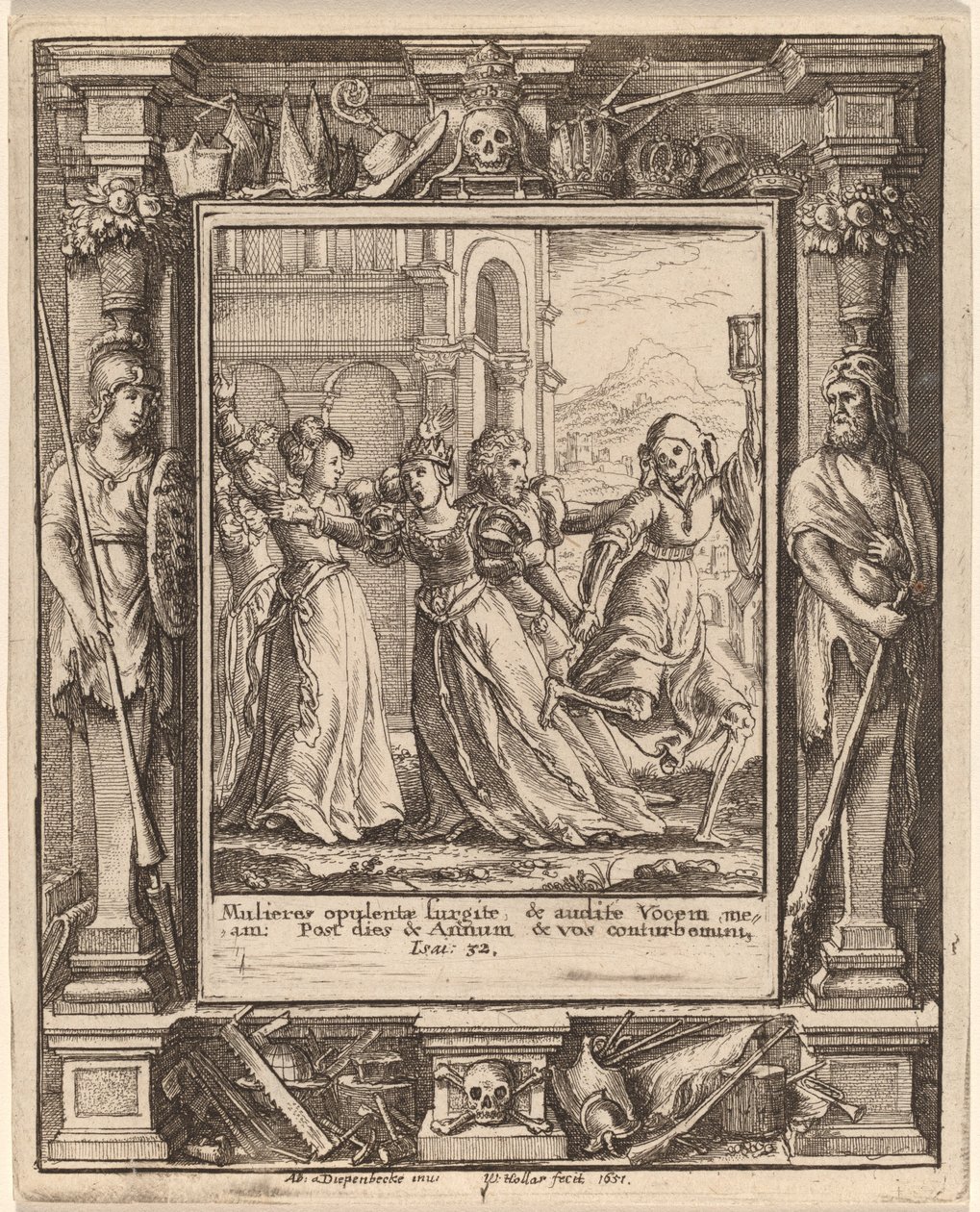 królowa autorstwa Wenceslaus Hollar after Hans Holbein the Younger after Abraham van Diepenbeeck