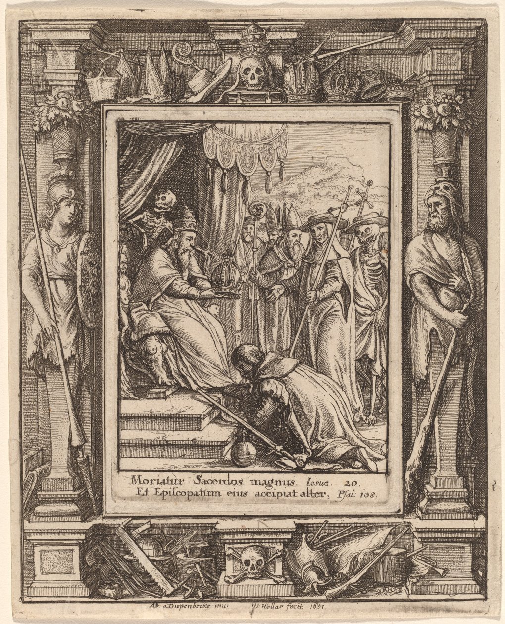 Papież autorstwa Wenceslaus Hollar after Hans Holbein the Younger after Abraham van Diepenbeeck