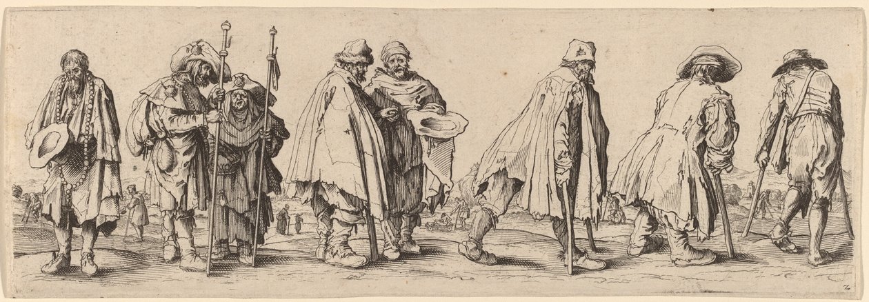 Ośmiu żebraków autorstwa Wenceslaus Hollar after Jacques Callot