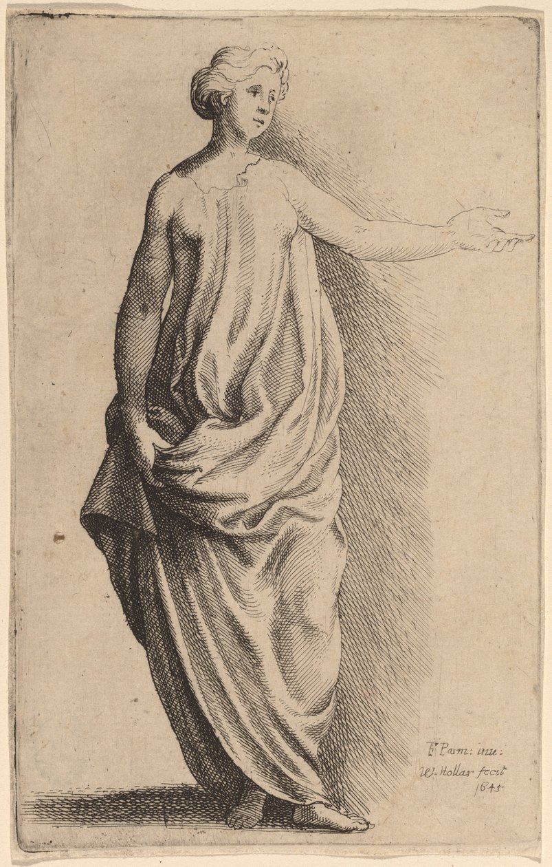 Stojąca postać autorstwa Wenceslaus Hollar after Parmigianino