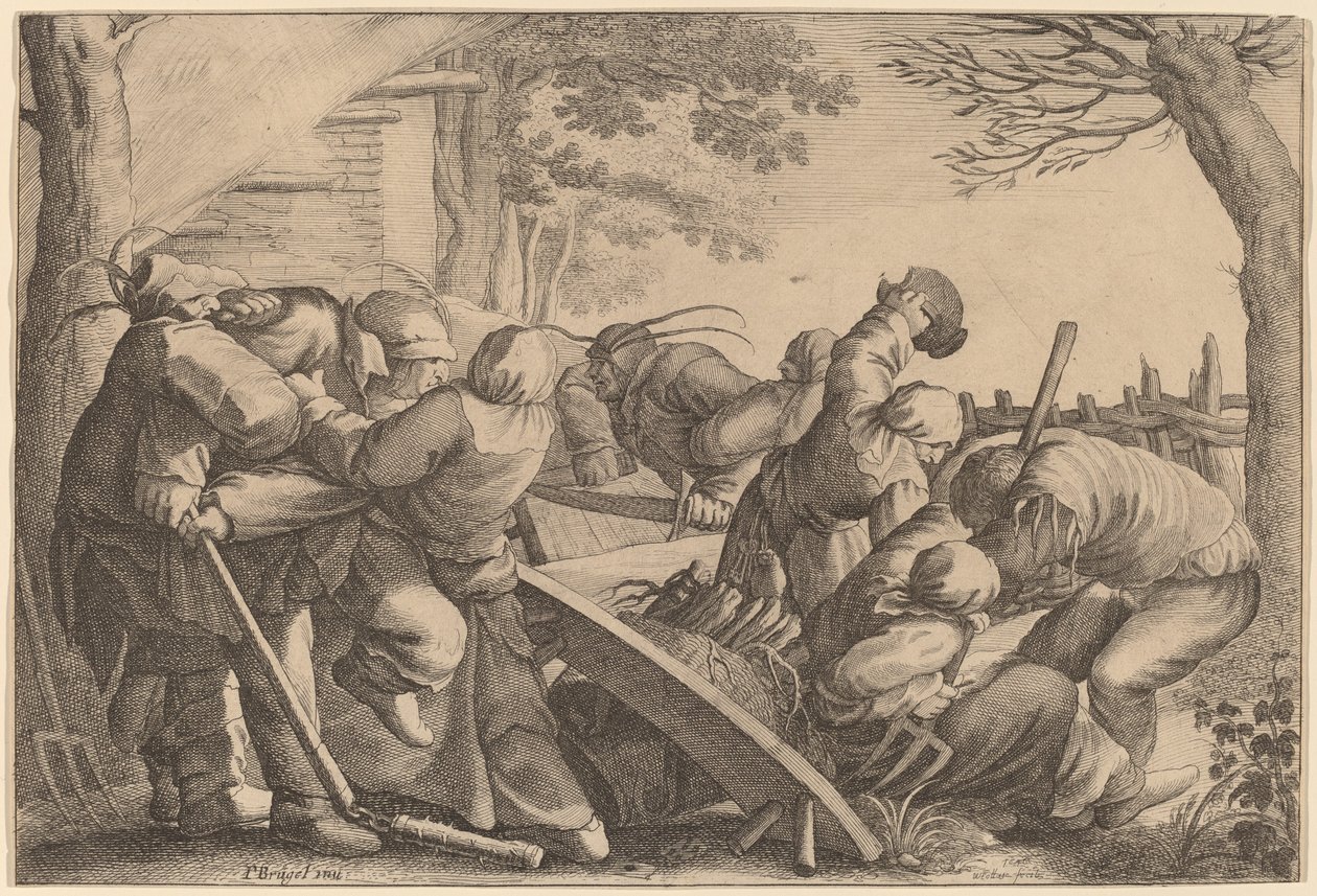 Chłopska Bójka autorstwa Wenceslaus Hollar after Pieter Bruegel the Elder