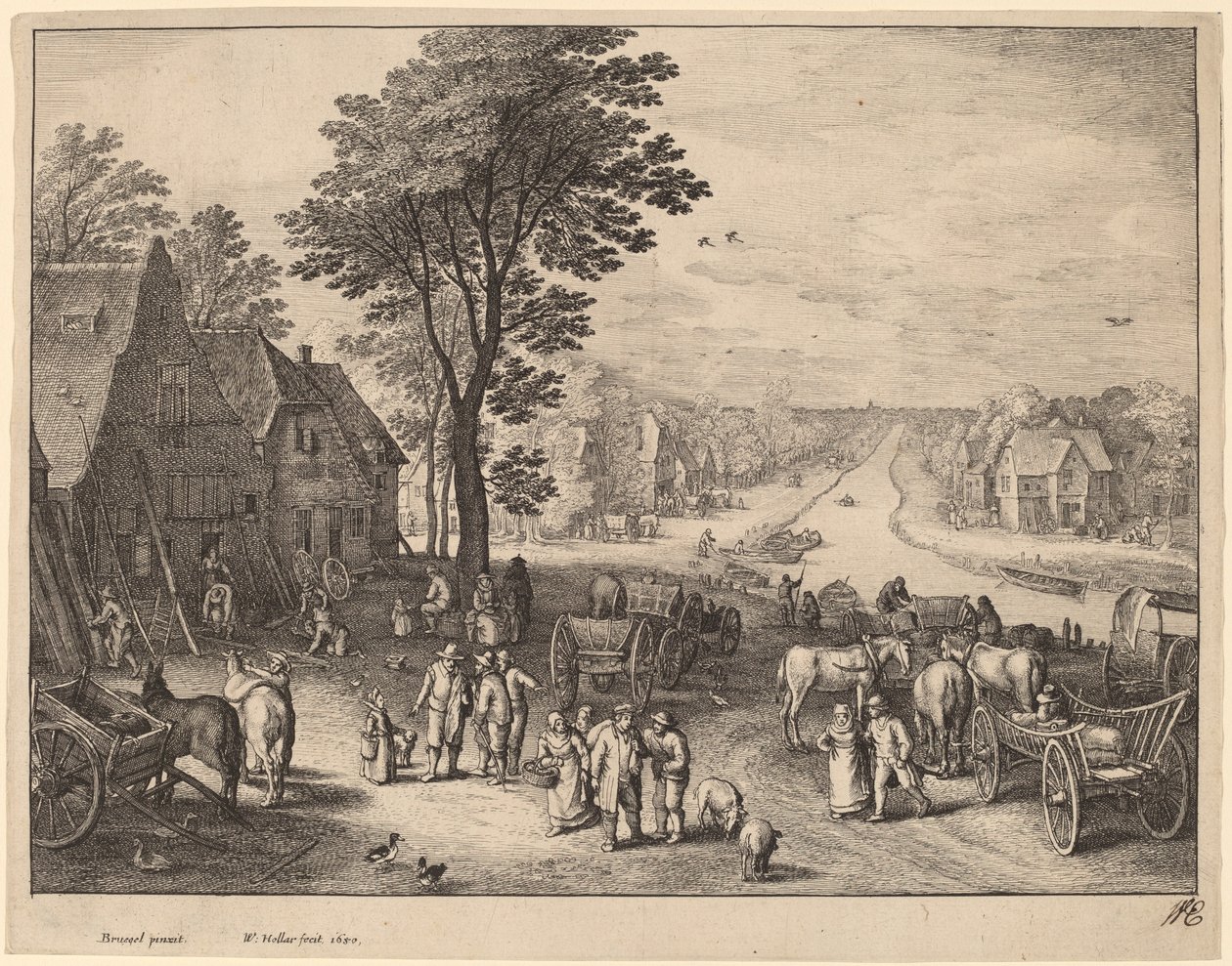 Kanał autorstwa Wenceslaus Hollar after Pieter Brueghel the Younger