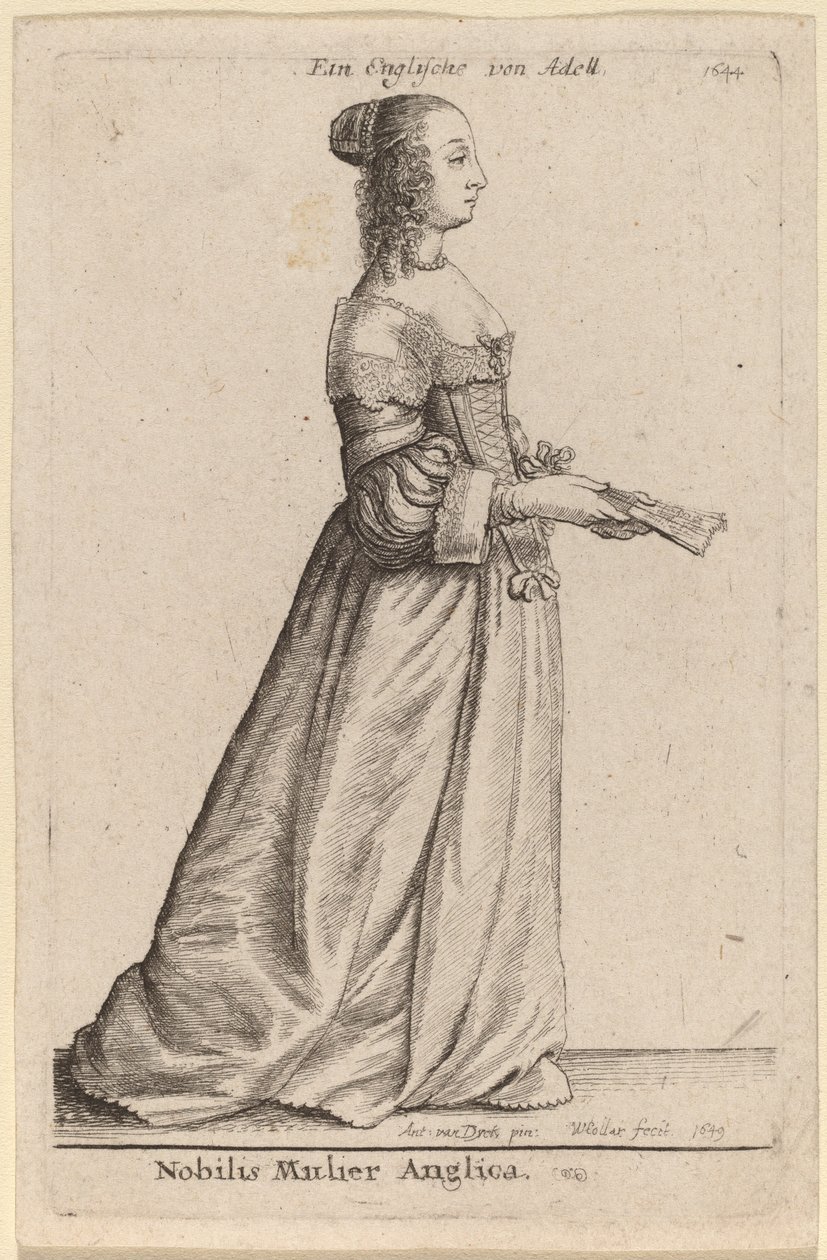 Szlachetna Angielka autorstwa Wenceslaus Hollar after Sir Anthony van Dyck