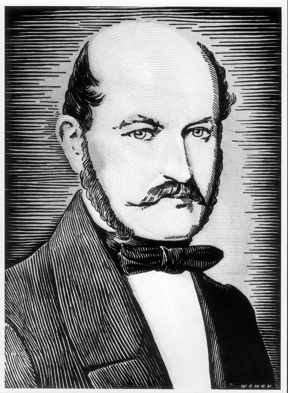 Portrait of Ignacz Semmelweiss (1818-1865)  (bw photo) autorstwa Wenck