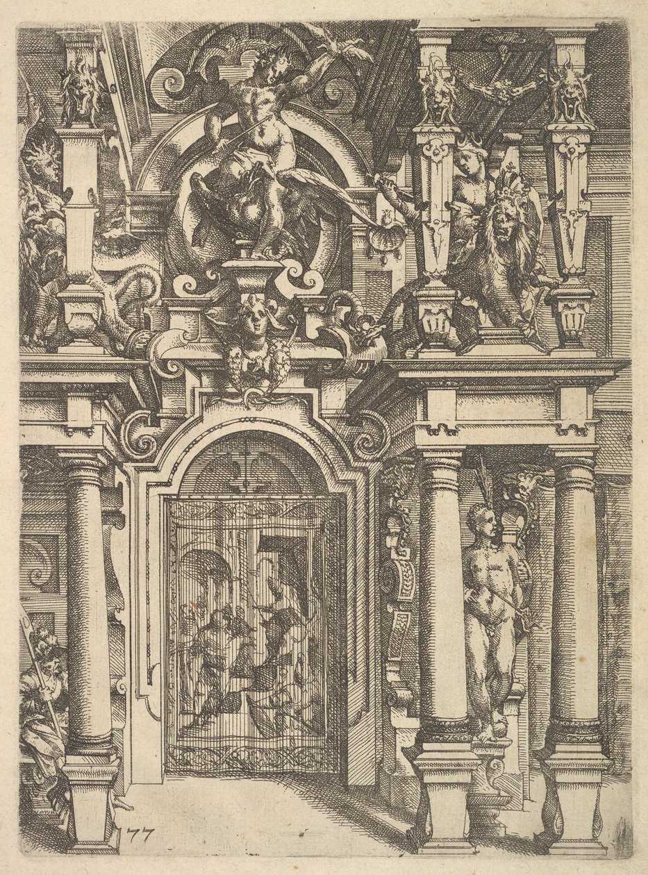 Talerz ozdobny z Architettury, 1598. autorstwa Wendel Dietterlin the Elder