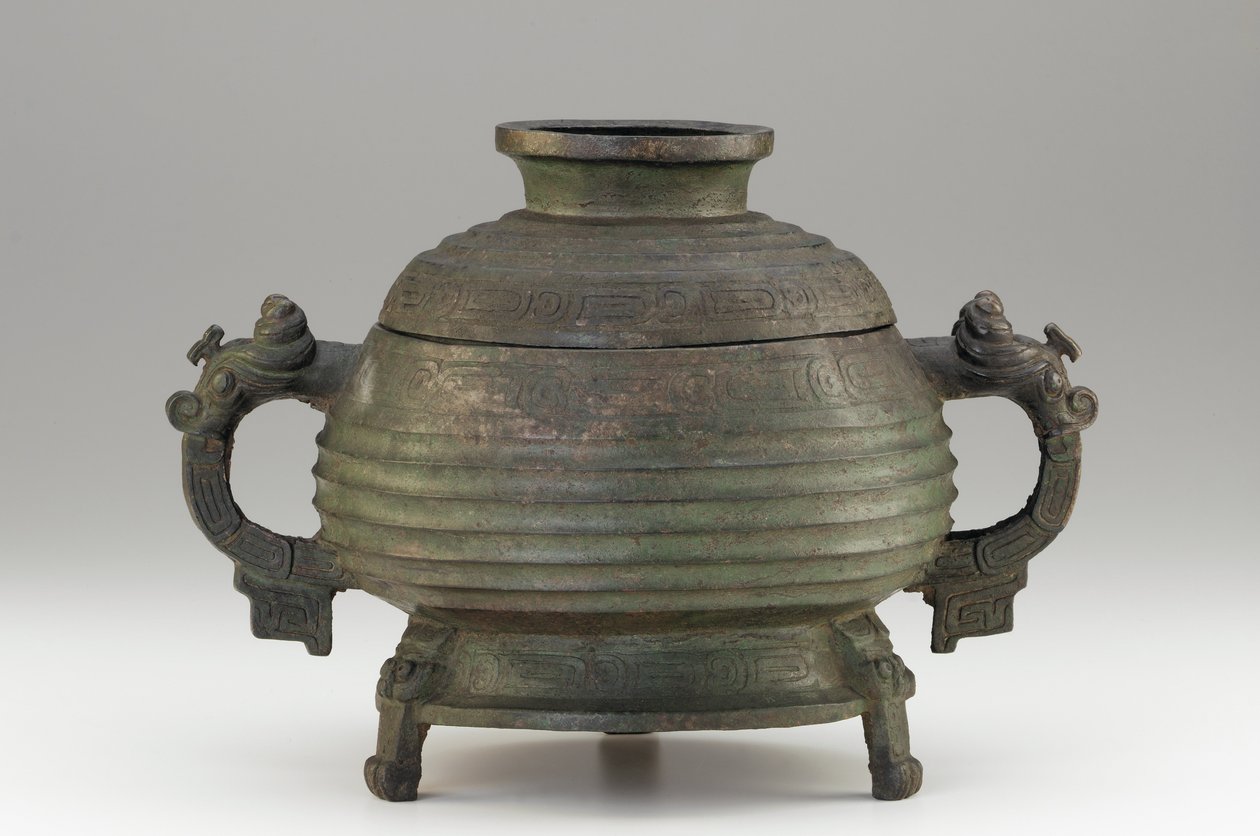 Naczynie (Kuei) i pokrywa, IX-VIII wpne (brąz) autorstwa Western Zhou Dynasty Chinese School