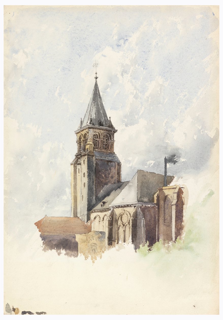 Rysunek, Saint Germain-des-Prés, Paryż, ok. 1887 r. autorstwa Whitney Warren Jr.