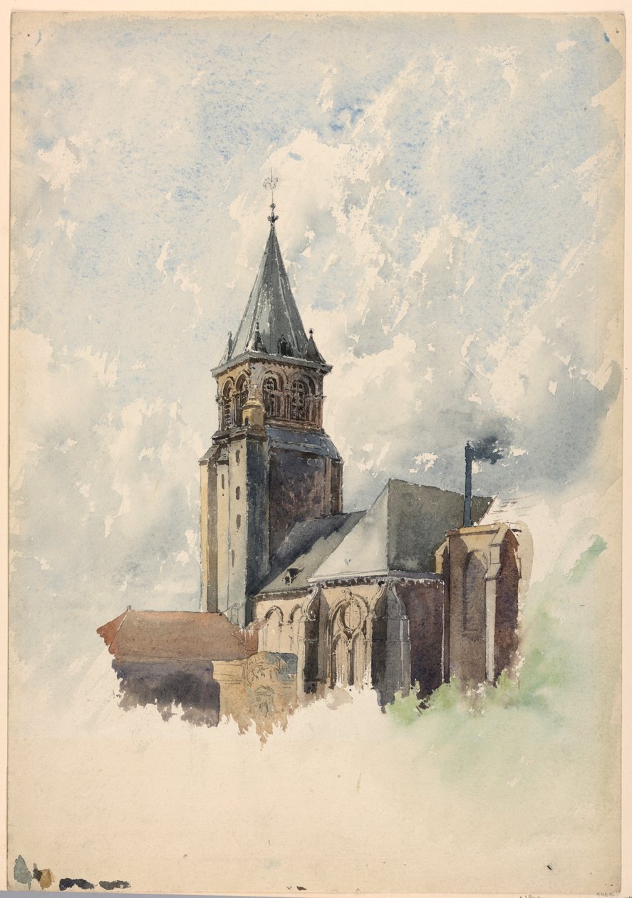 Rysunek, Saint Germain-des-Prés, Paryż, ok. 1887 r. autorstwa Whitney Warren Jr.
