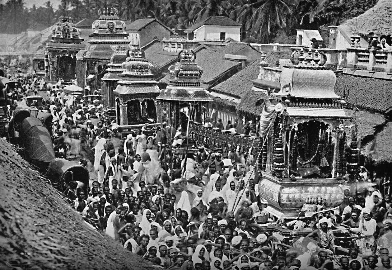 Hinduska procesja religijna, Madras, 1902 autorstwa Wiele and Klein