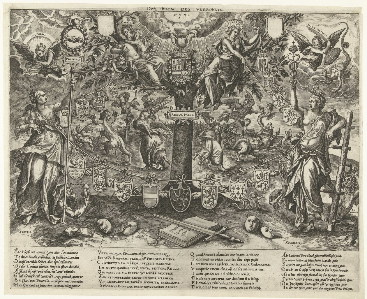Drzewo Przymierza, 1578 Drzewo Przymierzy / Arbor Pacis (tytuł na obiekcie) autorstwa Wierix