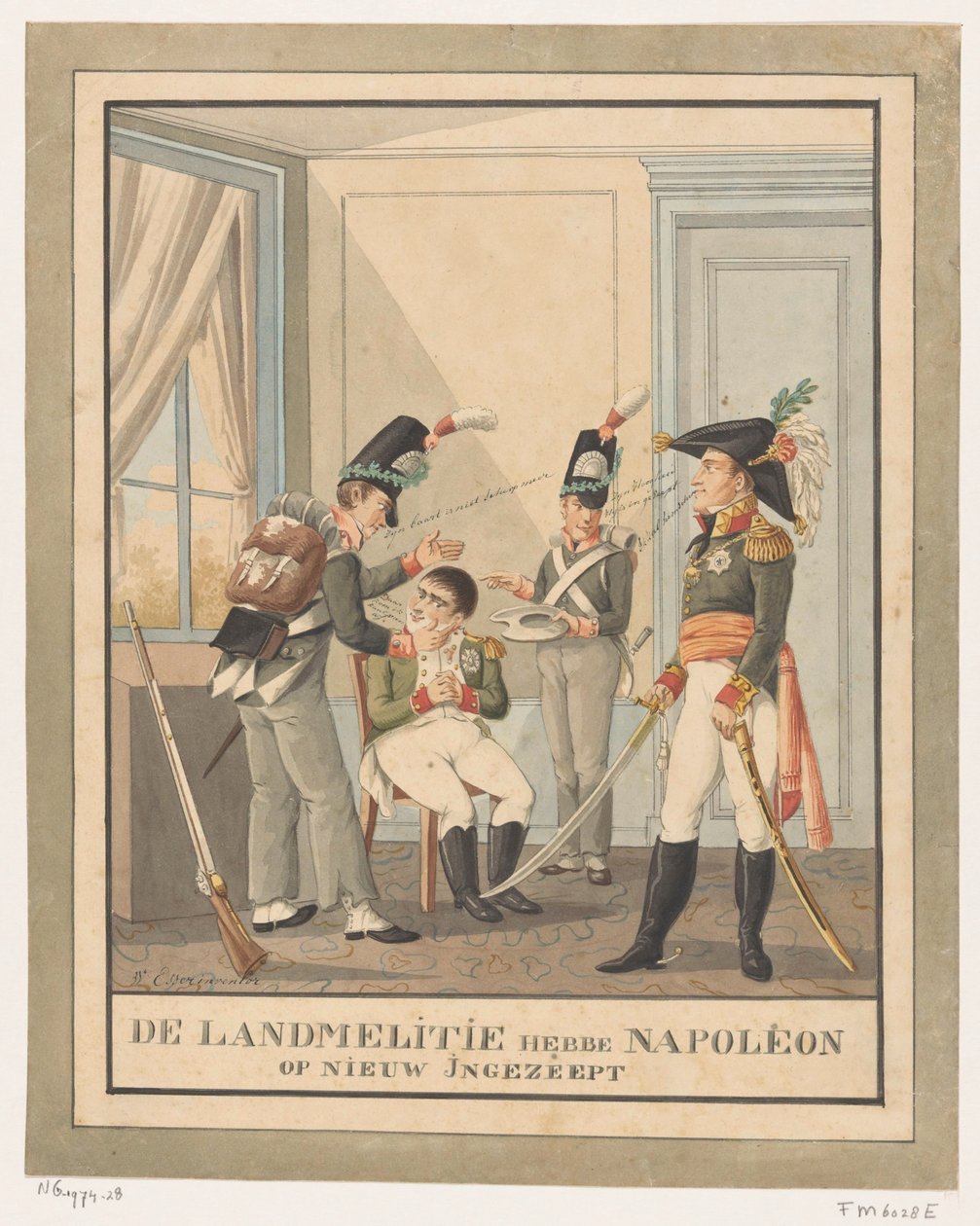 Napoleon jest ogolony Landmeliti ponownie namydlili Napoleona (tytuł na obiekcie) autorstwa Wijnand Esser