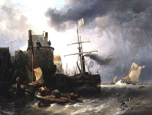 Burza w Dunkierce autorstwa Wijnand Joseph Nuyen
