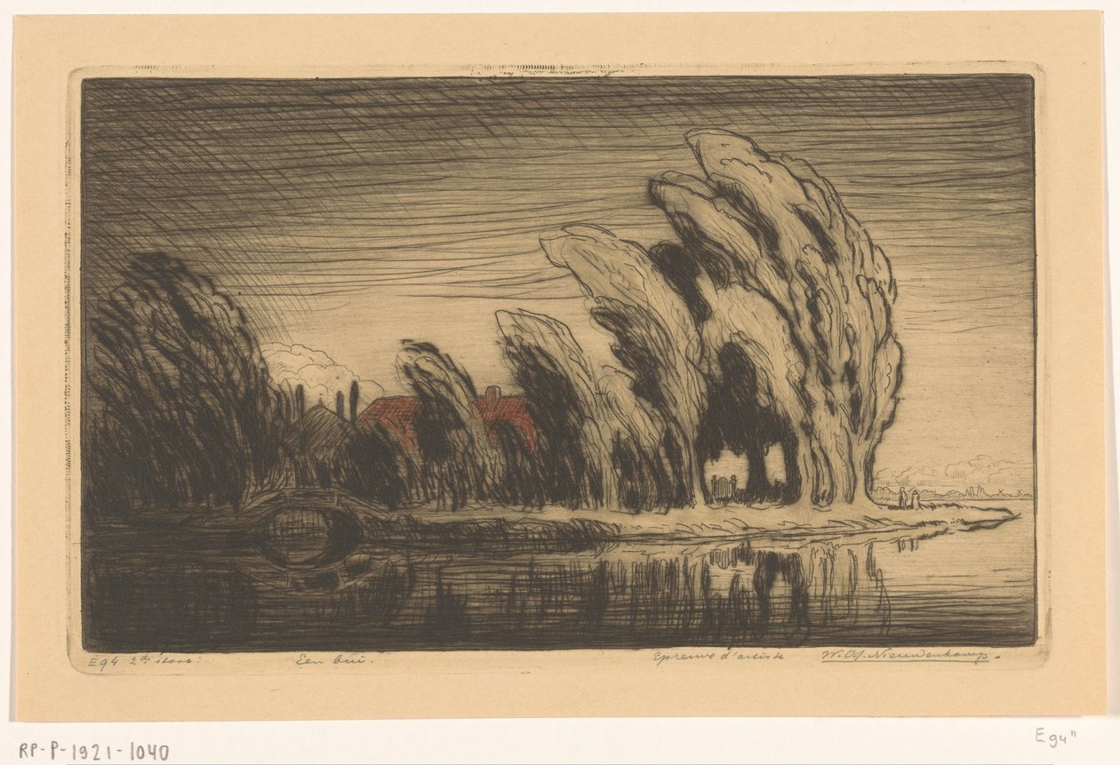 Farma na wodzie podczas burzy Burza (tytuł oryginalny) autorstwa Wijnand Otto Jan Nieuwenkamp (signed by artist)