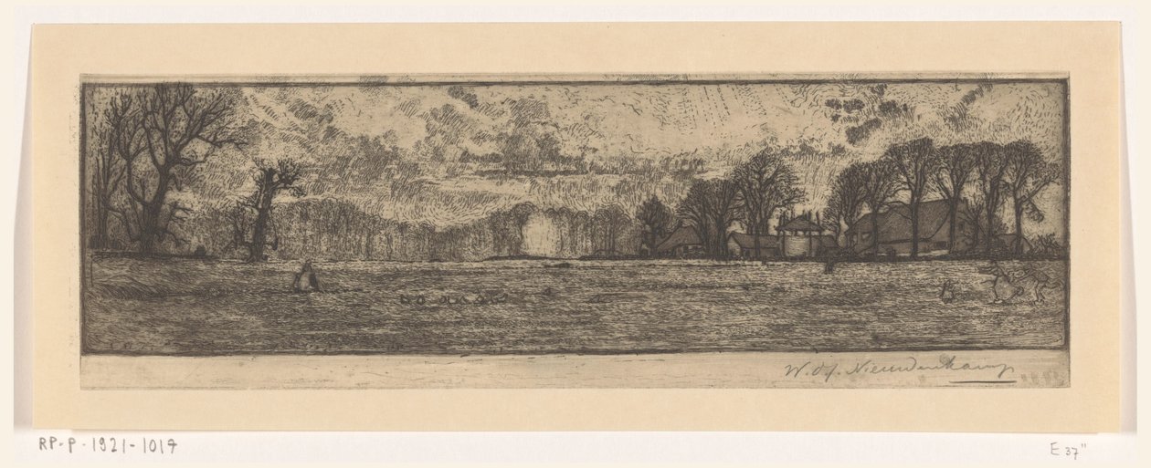 Farma w pobliżu Santpoort (tytuł oryginalny) autorstwa Wijnand Otto Jan Nieuwenkamp (signed by artist)