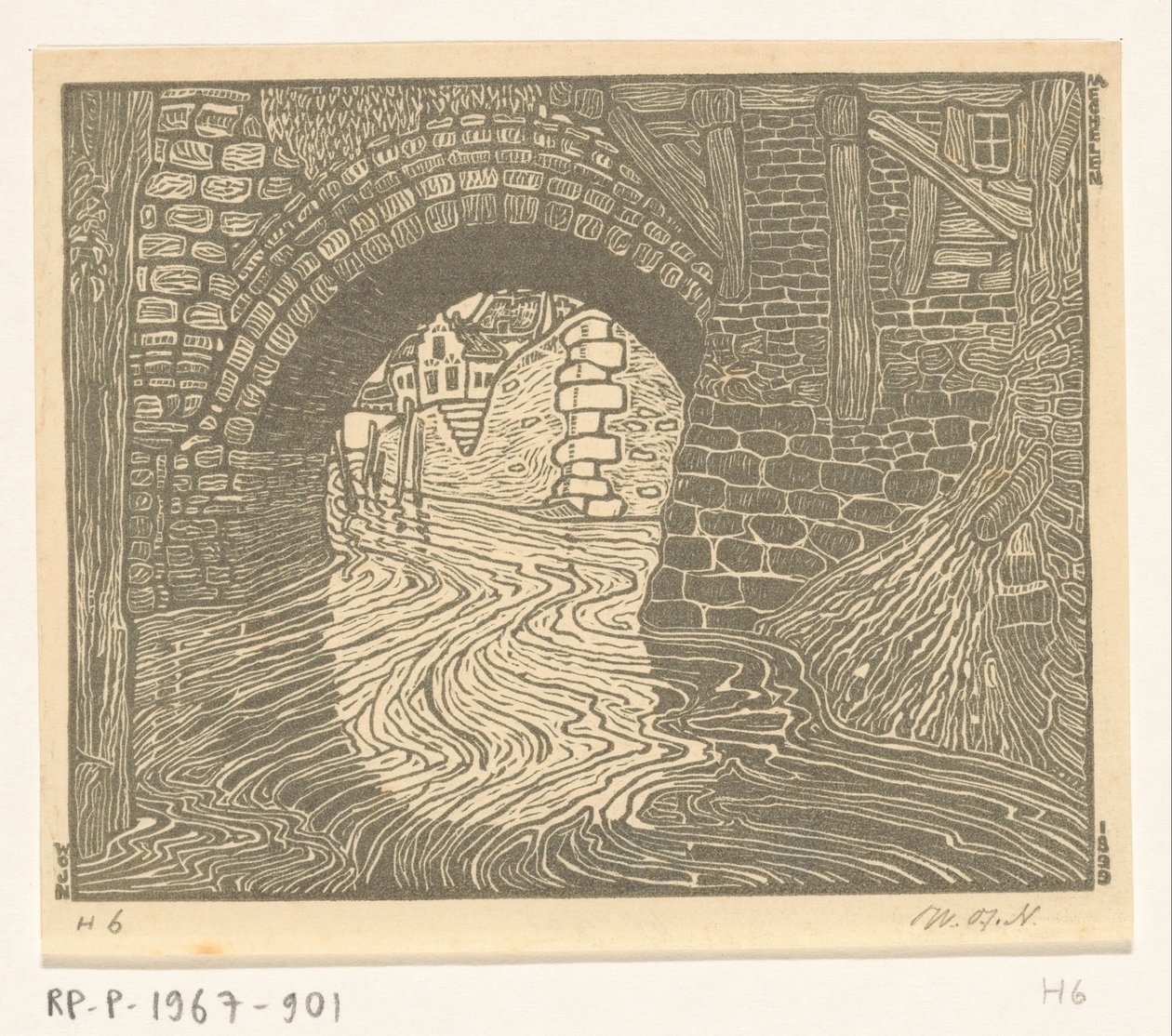Most w Mechelen (tytuł oryginalny) autorstwa Wijnand Otto Jan Nieuwenkamp (signed by artist)